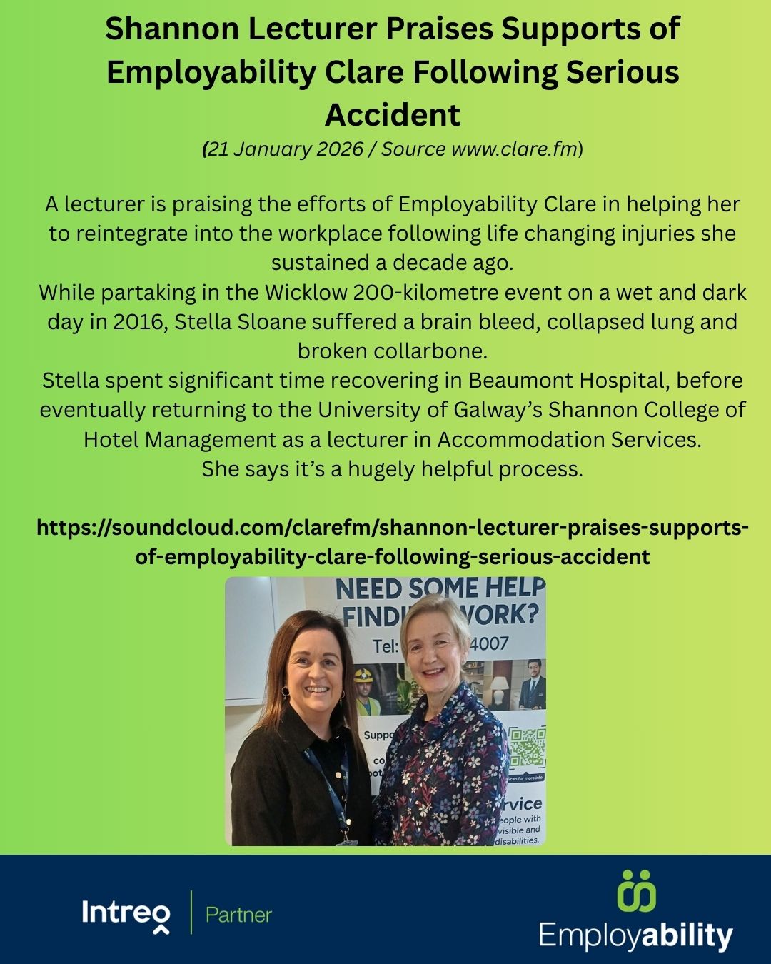 Shannon Lecturer Praises Supports of Employability Clare